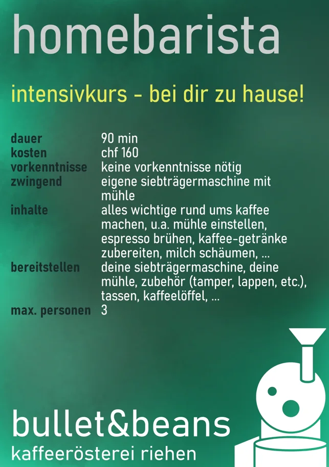 Homebarista - Intensivkurs bei dir zu Hause!