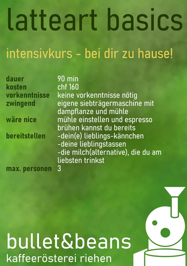 Latte Art Basics - Intensivkurs bei dir zu Hause!